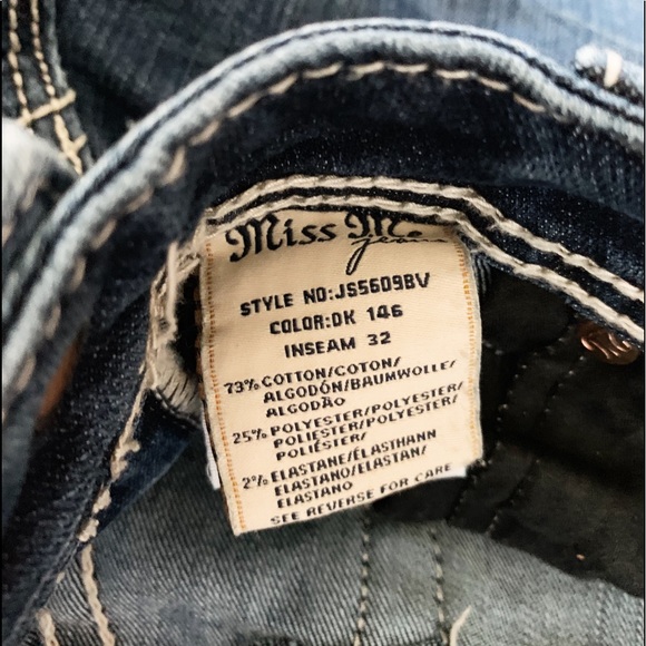 Miss Me Decorative Border Bootcut Jeans - Dark - Picture 4 of 4